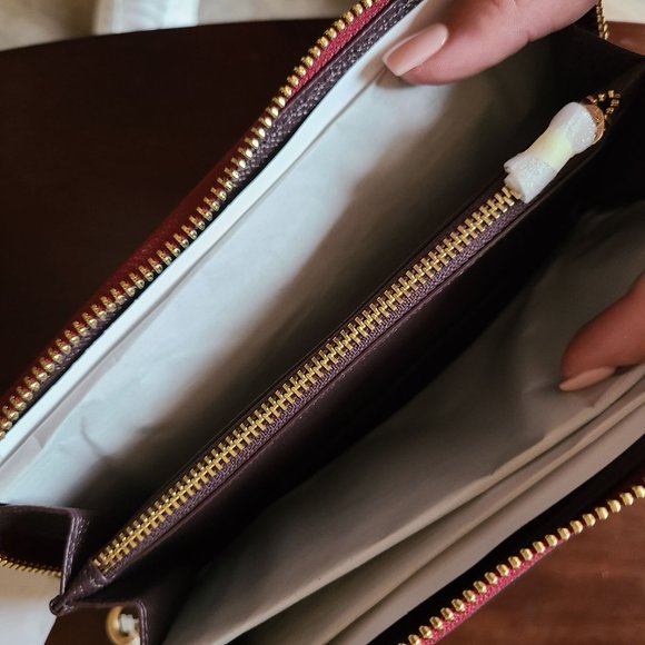 Coach Long Zip Around Wallet Cherry Gold Hardware - Picture 6 of 10